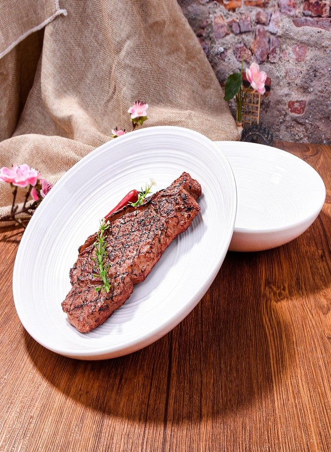 BOSILI 7.83 Inch White Ceramic Dinner Plates Set of 4, Durable Everyday Dishware Set for Salad Dessert Microwave Dishwasher Safe - Image 4