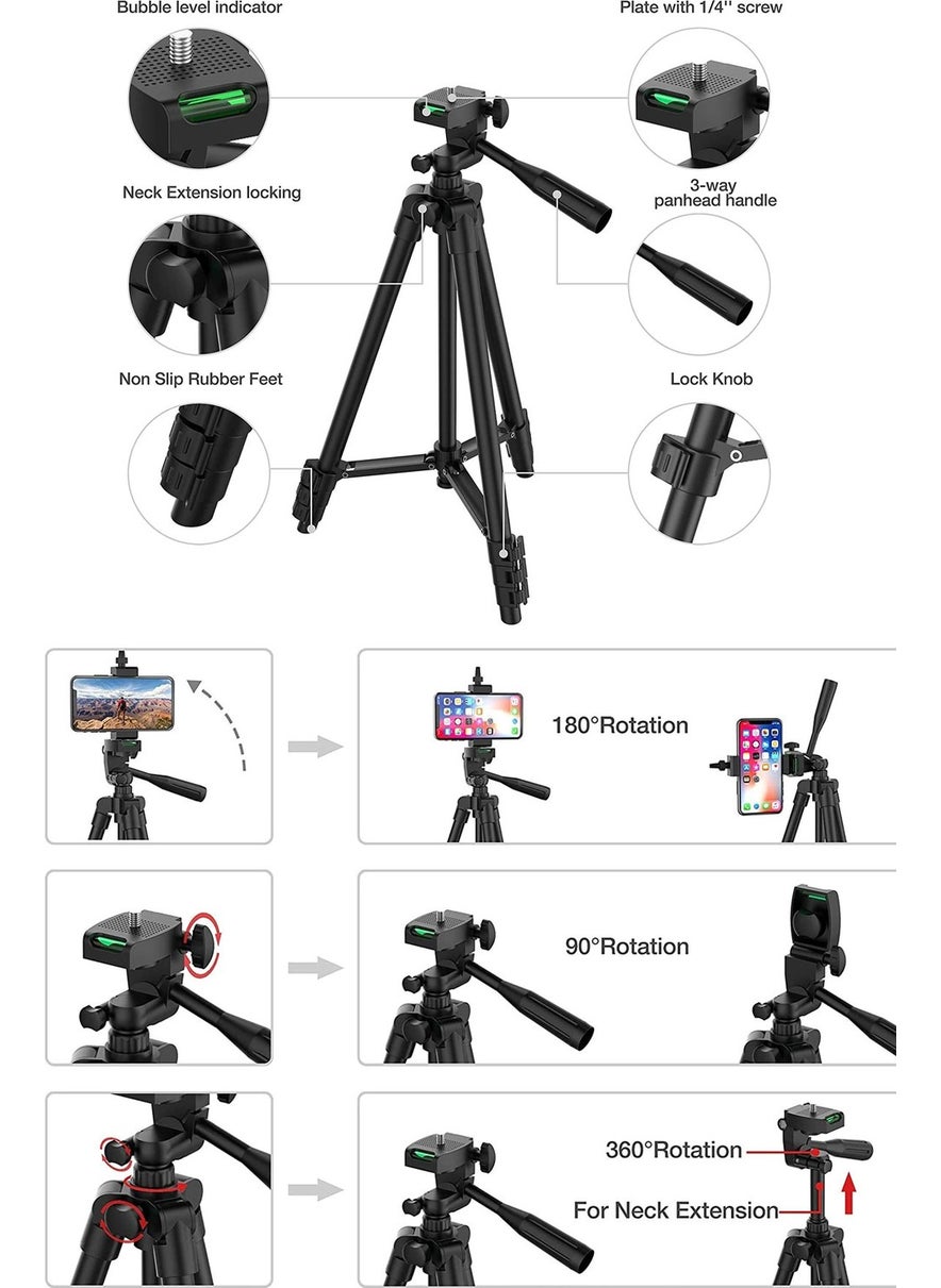 Sore Professional Tripod 146 cm Phone and DSLR Camera Holder Bluetooth Controlled Tripod with Bag  - Image 3