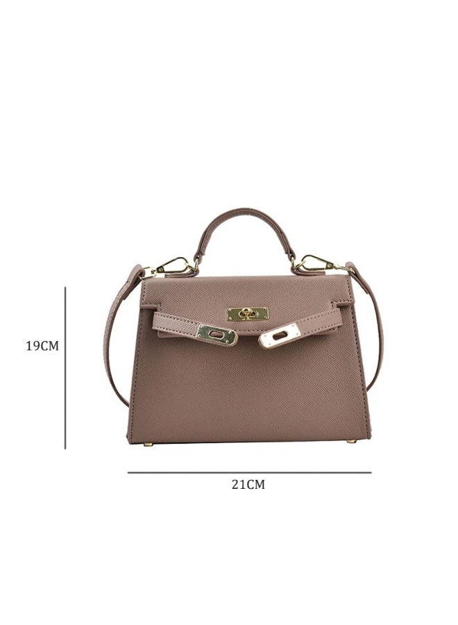 Women's Satchel Handbag Shoulder Handbag Multifunctional Simple Leather Bag bags, Can Be Used For Playing, Shopping, Dating((Khaki)) - Image 5