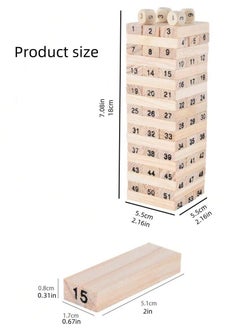 Generic 54-Piece Classic Wooden Stacking Jenga Tower Game Set - Premium Pine Building Blocks for Family Fun and Entertainment; Perfect for Developing Balance Skills and Enjoying Quality Time Together  - Image 4
