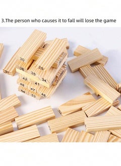 Generic 54-Piece Classic Wooden Stacking Jenga Tower Game Set - Premium Pine Building Blocks for Family Fun and Entertainment; Perfect for Developing Balance Skills and Enjoying Quality Time Together  - Image 3