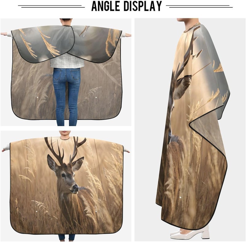 Kigai Deer Barber Cape for Men Professional Salon Cape Waterproof Hair Cutting Apron with Adjustable Closure Snap - Image 5