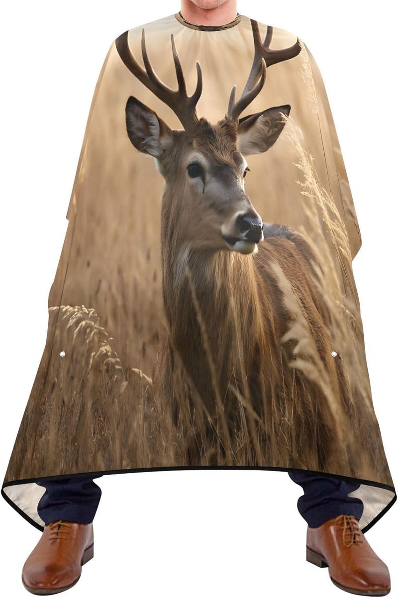 Kigai Deer Barber Cape for Men Professional Salon Cape Waterproof Hair Cutting Apron with Adjustable Closure Snap - Image 1