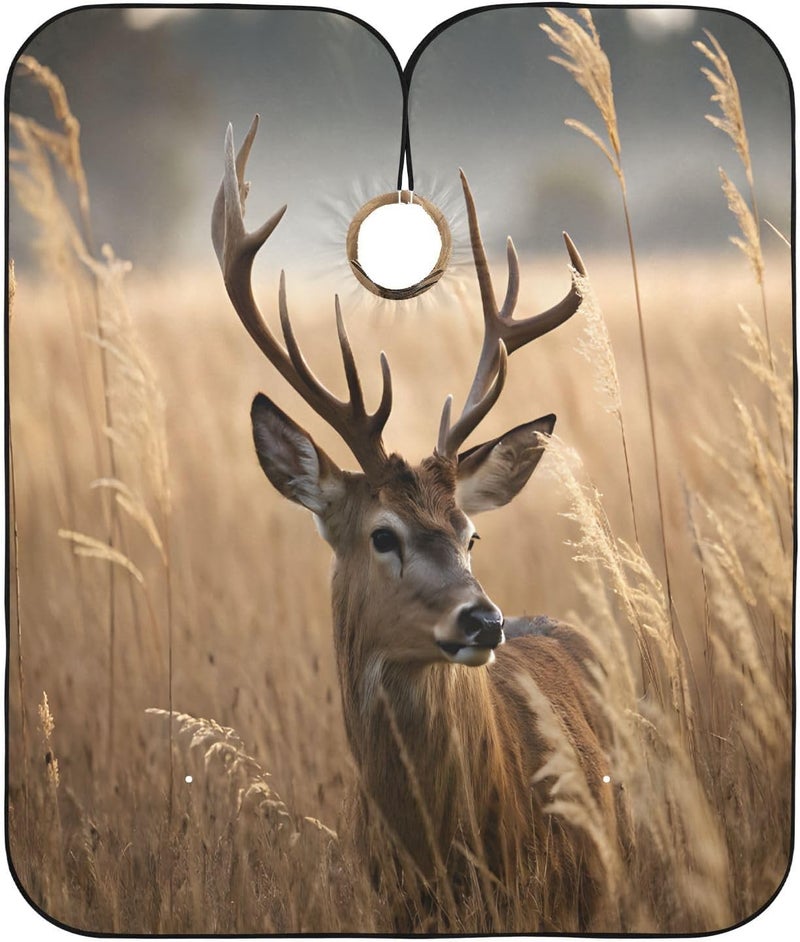 Kigai Deer Barber Cape for Men Professional Salon Cape Waterproof Hair Cutting Apron with Adjustable Closure Snap - Image 2