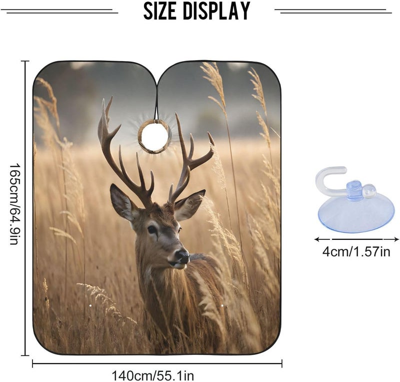 Kigai Deer Barber Cape for Men Professional Salon Cape Waterproof Hair Cutting Apron with Adjustable Closure Snap - Image 3