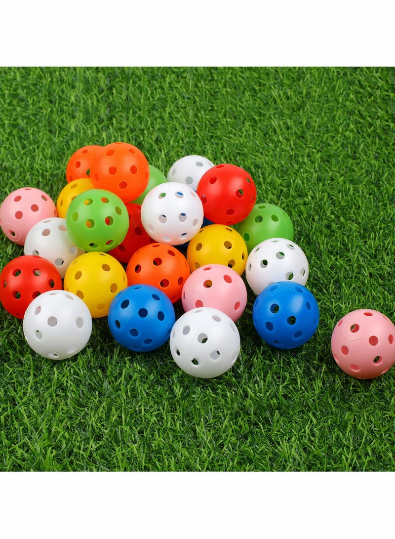 Excefore Practice Golf Balls 24 Pack, 42mm Plastic Golf Balls, Practice Golf Balls for Backyard, Training Golf Balls for Swing Practice (Multicolor)  - Image 1