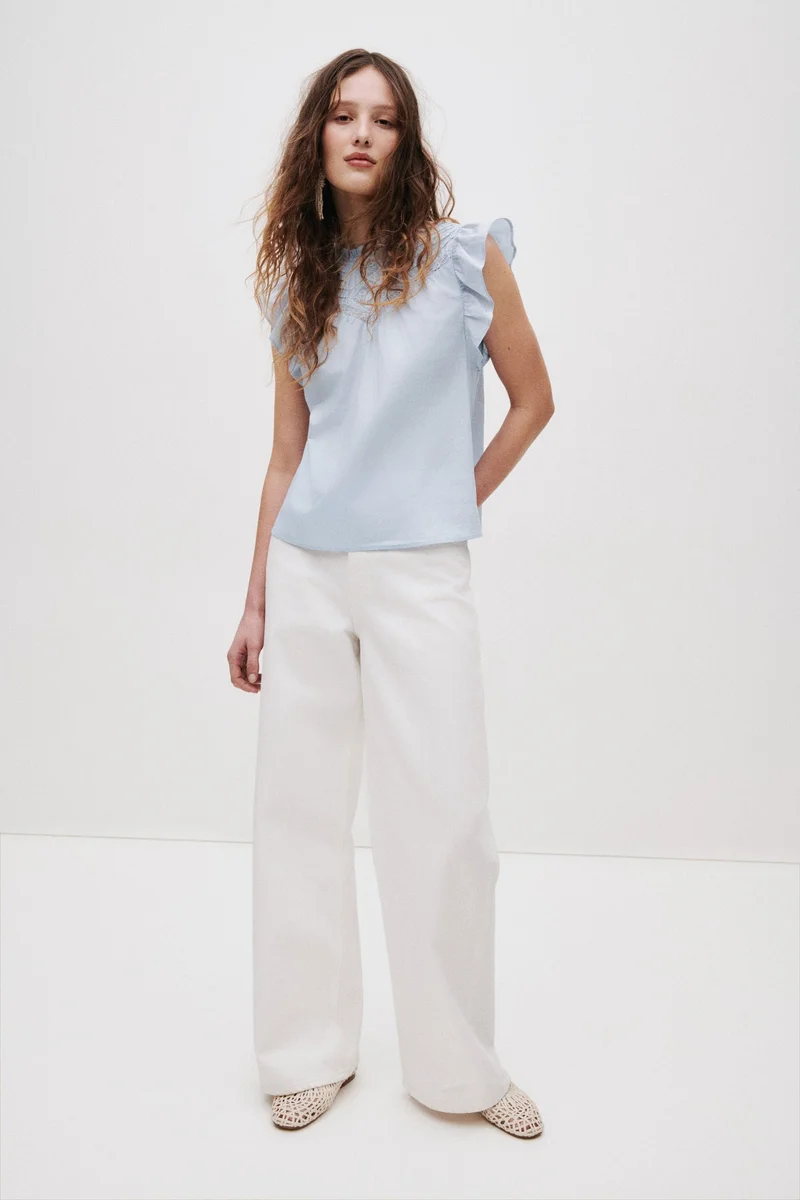 H&M Pintucked cotton top