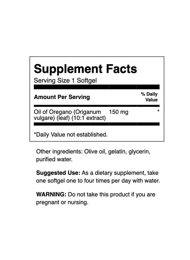 Swanson Oregano Oil 10:1 Extract-Natural Supplement Promoting Digestive Health-Respiratory & Urinary Tract Health Support (120 Softgels, 150mg Each) - Image 3