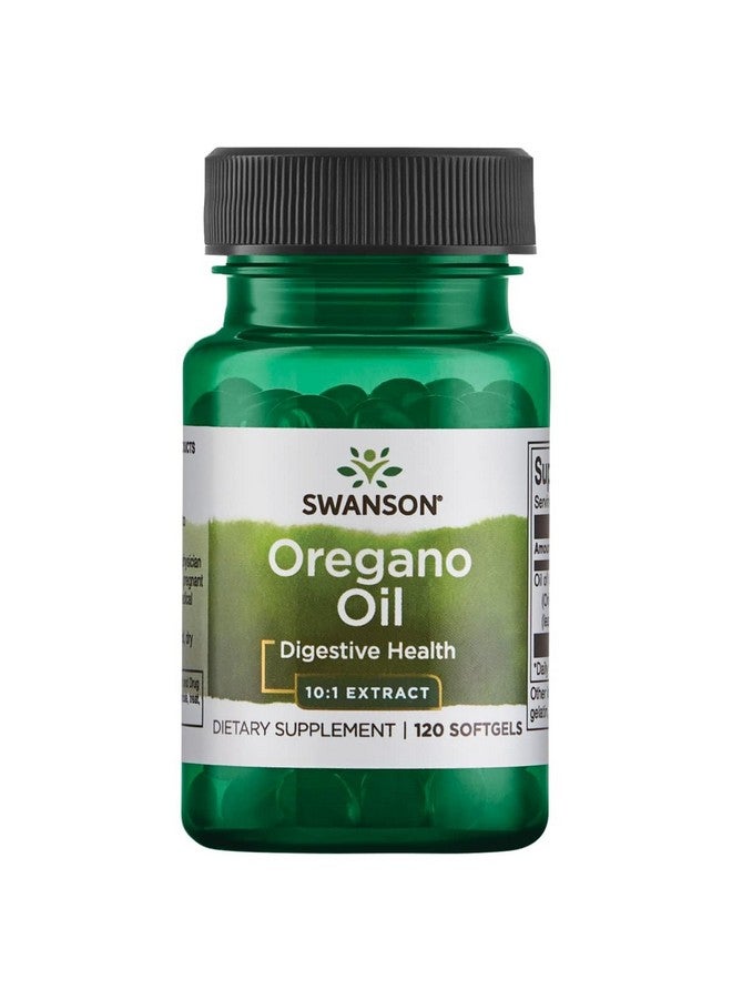 Swanson Oregano Oil 10:1 Extract-Natural Supplement Promoting Digestive Health-Respiratory & Urinary Tract Health Support (120 Softgels, 150mg Each) - Image 1