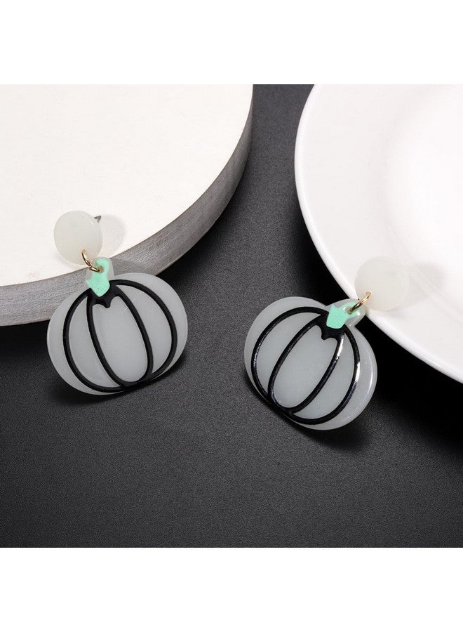 YAHPERN Halloween Earrings For Women Glow In The Dark Earrings Acrylic Pumpkin Ghost Earrings Statement Gravestone Bat Boo Earrings Halloween Jewelry Accessories Costume Party Outfit Gifts (Pumpkin 2) - Image 4