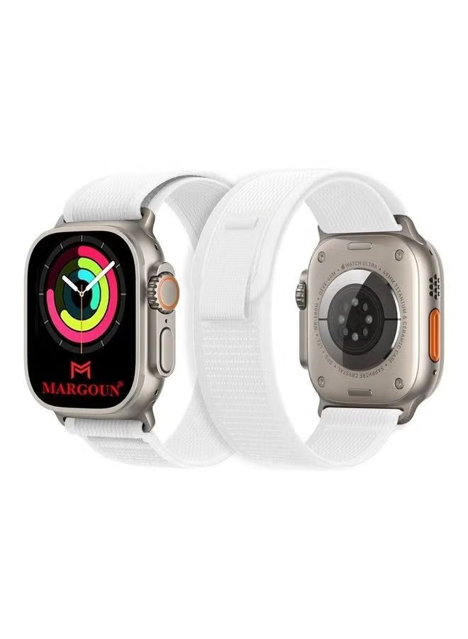 vesus apple watch trail Band 49mm 45mm 44mm 42mm Nylon Woven Sport strap for iwatch series Ultra/8/7/SE/6/5/4/3/2/2 White