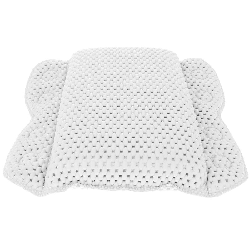 White Bath Pillow for Tub with Suction Cups Non Slip Neck and Back Support Home Spa Use - Image 2