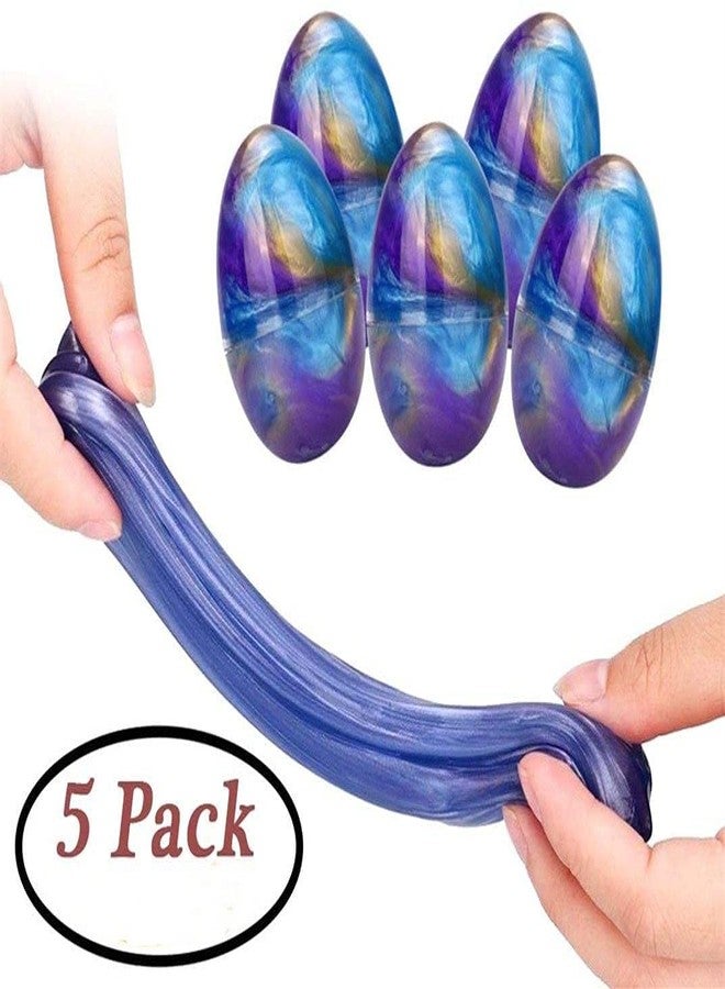 Anditoy 5 Pack Slime Eggs Stress Relief Toys Easter Eggs for Kids Boys Girls Easter Basket Stuffers Gifts Party Favors (Blue+Purple+Gold) - Image 2
