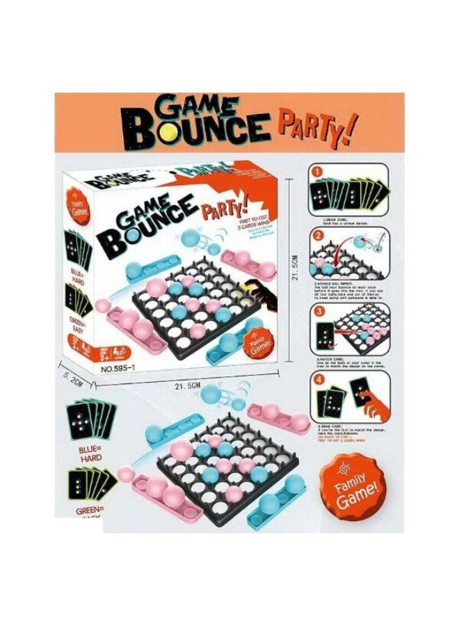 Bounce Party Family Game, Ages 3+, 2-4 Players, Pink, Blue and Yellow Balls - Image 2