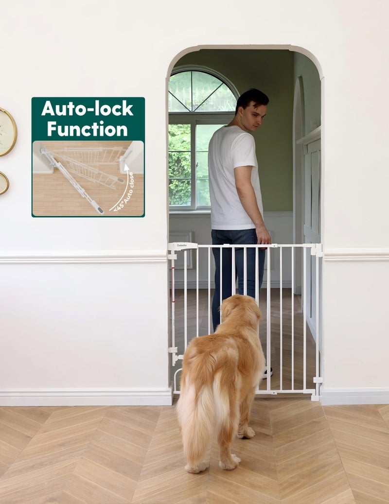 Babelio Removable & No Bottom Bar Baby Gate, 29-43" Hardware Mounted (Drill Needed)| Wide Walk-Thru| Auto-Close Safety Dog/Pet Gate for Stairs & Doorways (White, 29-43" W, 30" H) - Image 5