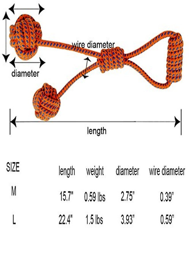 La La Pet Creation Core Double Dog Cotton Rope Balls with Loop Handle Interactive Tug of War Chew Knot Toy for Medium Dogs, Random Color - Image 5