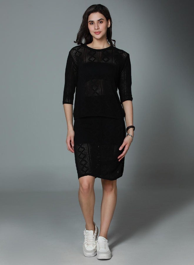 هاي ستار طقم نسائي أسود بقصة عادية - أنيق وعصري - Image 3