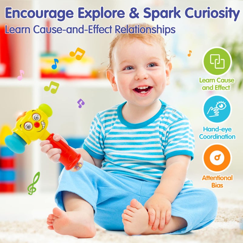 HOLA Toys for 1 Year Old Boy Birthday Gift - Hammer Baby Toy 12-18 Months, Musical Toddler Toys 1-2 with Light Flashing, Learning Toy for Toddlers 1-3 Easter Basket Stuffers for Babies Toddler - Image 2