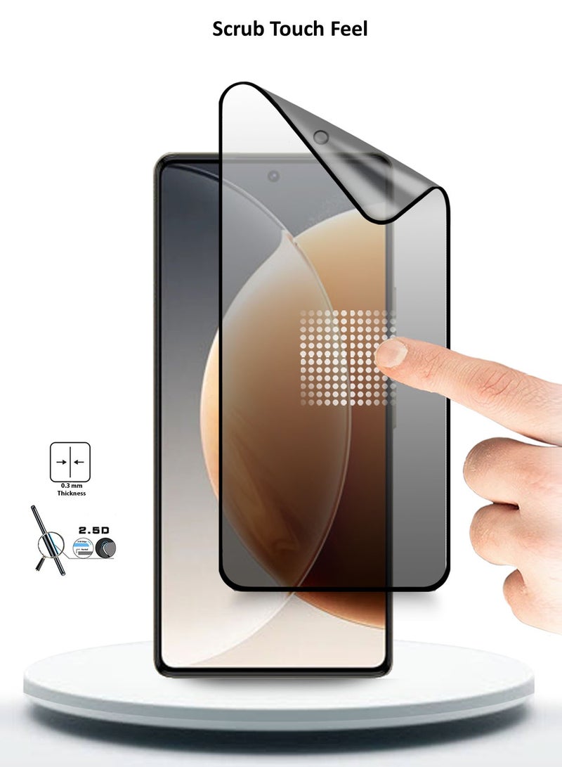 Wtech Tecno Camon 30 4G / 5G 2024 Nano Ceramic Privacy Full Glue Full Cover Matte Flexible Screen Protector (MSCNMP) - Clear/Black - Image 4