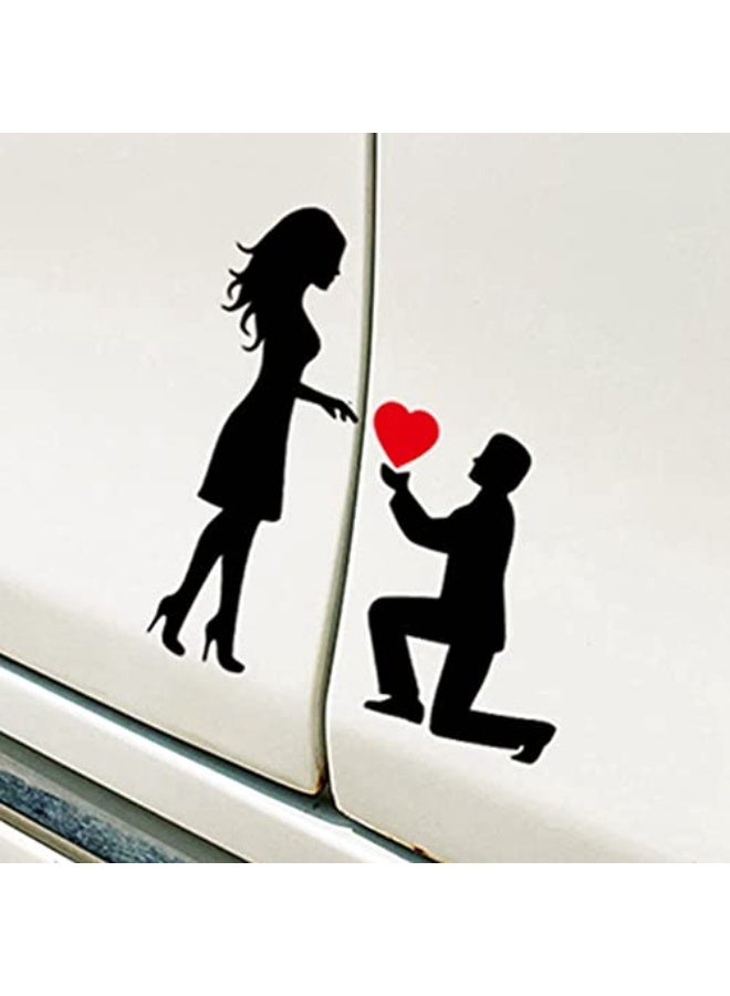 Bukela For Cars - 4Pcs16cmX16cm Love Couple Proposal Car Stickers Car Romantic Stickers Rear Glass Decoration Electric Motorcycle Car Stickers (4Pcs multicolour) - Image 4