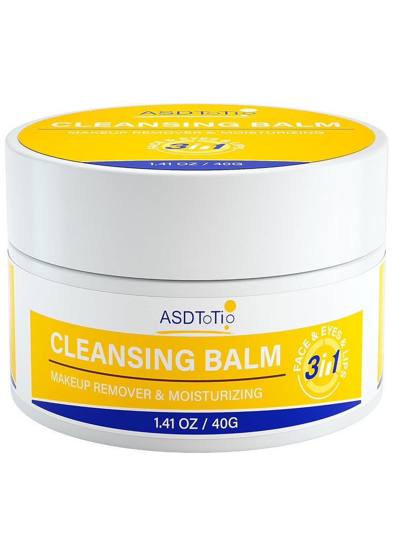 ASDToTio - 3 in 1 Cleansing Balm- Eye Face Lip Cleansing Balm Makeup Remover,Natural Gentle, Deep Cleaning, Made for All Skin Types - Image 1