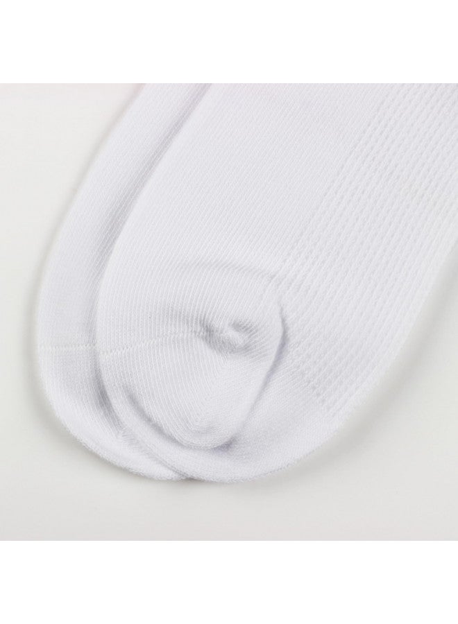 COTTON DAY 3 Pack Kids Girls Soft Knee High School Uniform Dress Socks Seamless Toe 12-14 Years White XXL (14) - Image 4
