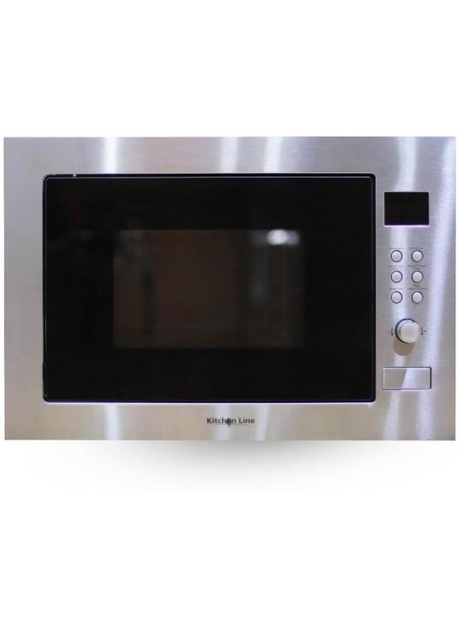 Kitchen Line KL‑AG925B8V, Built‑in Microwave with Grill, 25 Liters, 60 cm, Stainless Steel/Black
