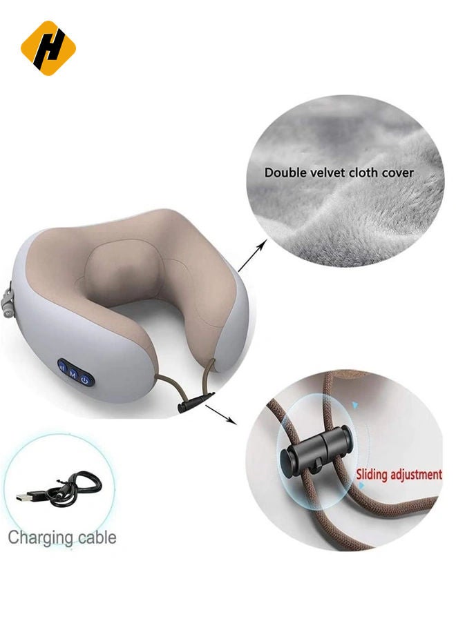 HuHa Rechargeable U Shaped Cervical Massage Pillow Neck Massager Vibration Pillow, Multifunctional Shoulder and Electric for Relax Muscles Fatigue - Image 5