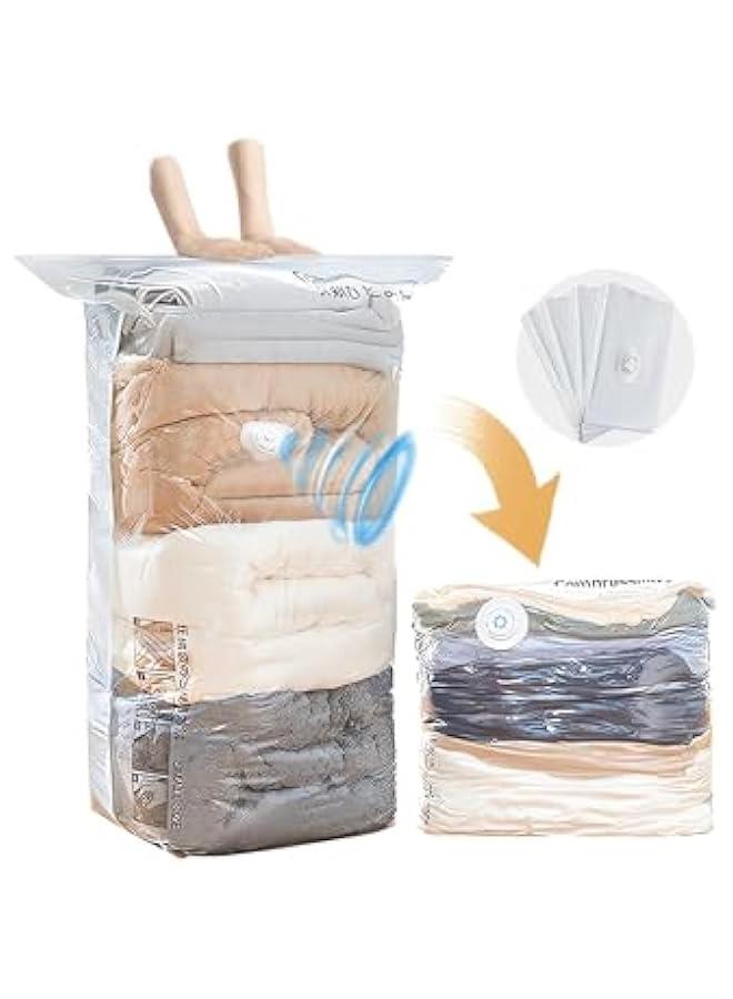 MIXDE Vacuum Storage Bags of 4 pcs,No Pump Required,Space Saver Bags,Jumbo Cube bag,Extra Large Vacuum Sealer Bags for Comforters Blankets Bedding Duvet,Closet Organizers (S+M+L+XL) - Image 1