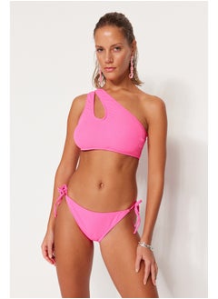 trendyol Pink Tie Towel Normal Leg Bikini Bottom TBESS23BA00280  - Image 1