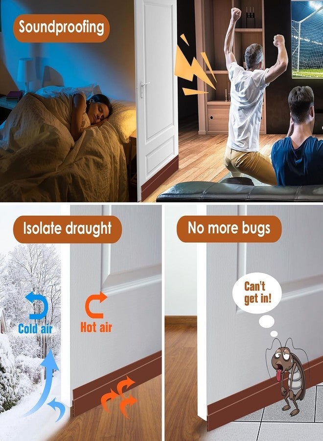 Copelle 39 Inch Silicon Door Guard Bottom Sealing Strip | Self Adhesive Door Gap Filler Rubber | Door Bottom Sealing Strip Guard | Protector from Cockroach, Insect, Bugs, Air & Dust - Image 2