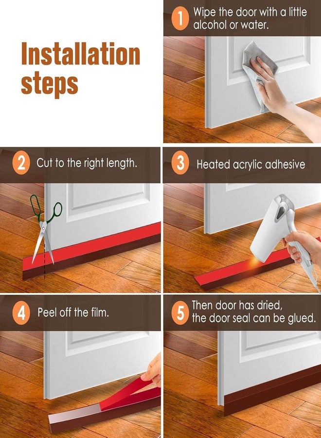 Copelle 39 Inch Silicon Door Guard Bottom Sealing Strip | Self Adhesive Door Gap Filler Rubber | Door Bottom Sealing Strip Guard | Protector from Cockroach, Insect, Bugs, Air & Dust - Image 3