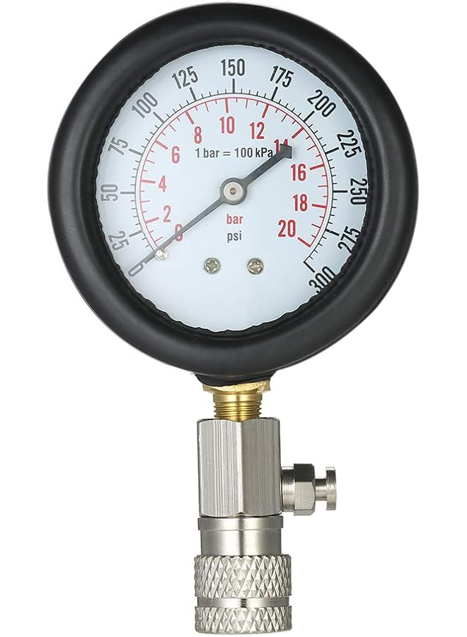 جهاز اختبار ضغط محرك البنزين، أسطوانة محرك البنزين، مقياس ضغط السيارة، مجموعة اختبار السيارات 0-300 رطل/بوصة مربعة مع حقيبة - Image 5