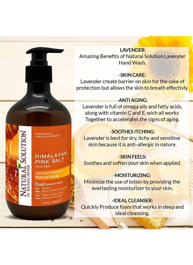 Natural Solution - Himalayan Pink Salt Liquid Hand Soap,Nutrition & Protection,Natural Honey - 14 oz (8647A) - Image 1
