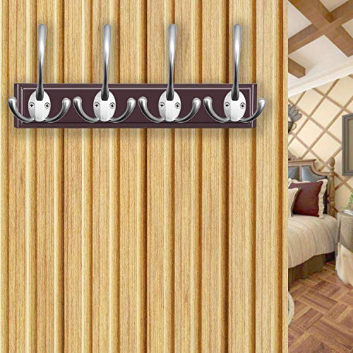 IBosins 6 Pack Big Heavy Duty Three Prongs Coat Hooks Wall Mounted with 24 Screws (Two Types of Screws Included) Retro Double Utility Rustic Hooks for Thick Coat, Big Heavy Bags (Matte Nickel) - Image 4
