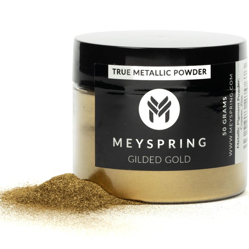 MEYSPRING Gilded Gold Metallic Pigment Powder for Resin Art Fine Gold Resin Pigment Epoxy Resin Color Pigment Gold Epoxy Pigment 50 Grams