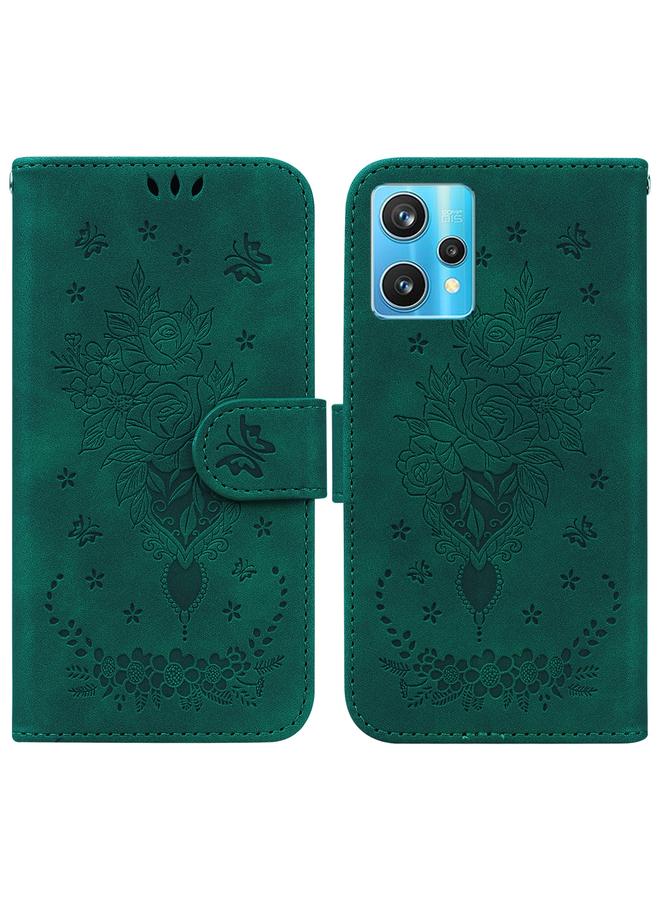 S-TOP Case For OPPO Realme 9 Pro+ / Realme 9 4G Butterfly Rose Embossed Leather Phone Case - Image 1