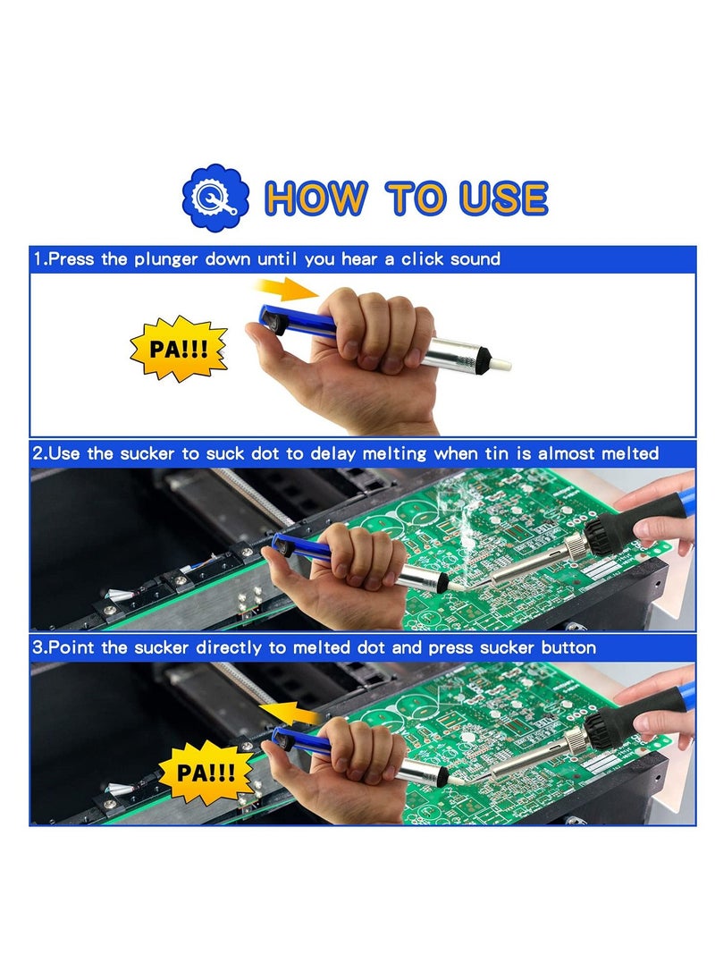 SYOSI - Solder Desoldering Pump Electric Soldering Iron Auxiliary Tool Manual Desoldering Suction Pump Vacuum Solder Removal Tool - Image 1