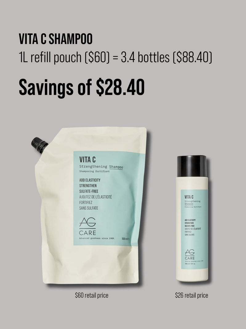 AG Care Vita C Vitamin C Sulfate-Free Strengthening Shampoo, 33.8 Fl Oz - Image 2