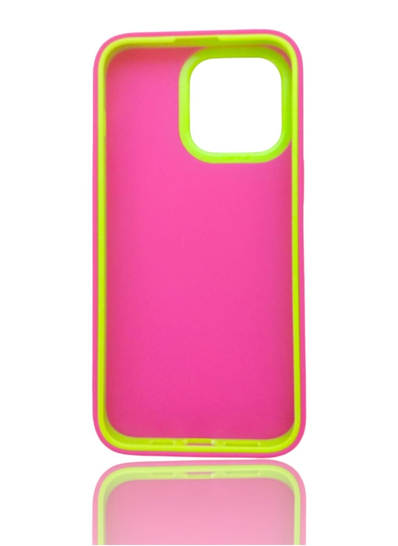 Generic - Back protection cover made of plastic for Apple iPhone 14 Plus with a frame inside to protect the phone - Pink - Image 1