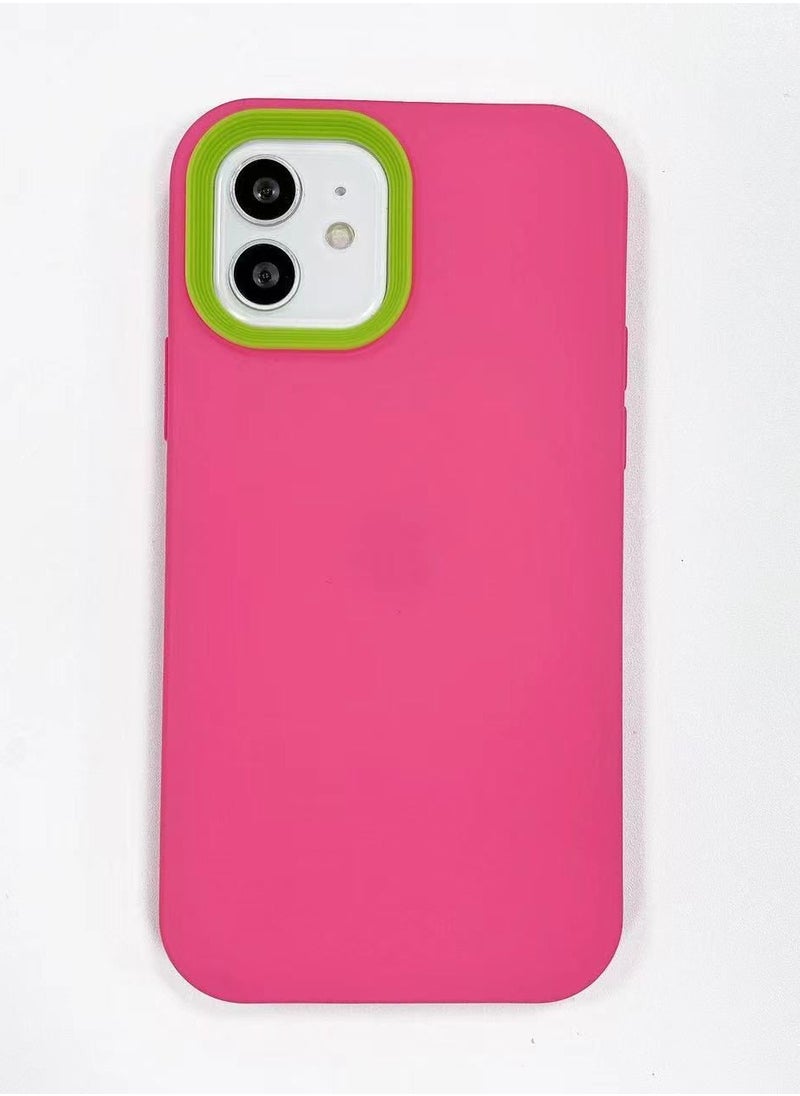 Generic - Back protection cover made of plastic for Apple iPhone 14 Plus with a frame inside to protect the phone - Pink - Image 1