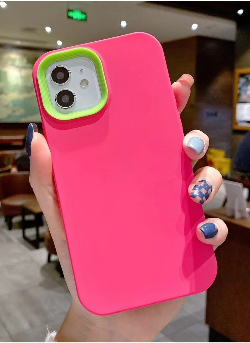 Generic - Back protection cover made of plastic for Apple iPhone 14 Plus with a frame inside to protect the phone - Pink - Image 1