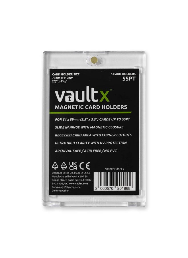 Vault X Magnetic Card Holders 55Pt For Trading Cards & Sports Cards (5 Pack)  - Image 1