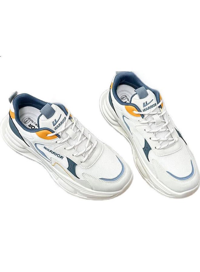 Pull Back Warrior Women'S Chunky Sneakers New Breathable All-Match Thick-Soled Casual Shoes Beige Blue Yellow 43 (265Mm) - Image 1