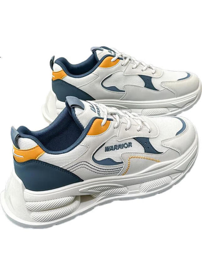 Pull Back Warrior Women'S Chunky Sneakers New Breathable All-Match Thick-Soled Casual Shoes Beige Blue Yellow 43 (265Mm) - Image 2