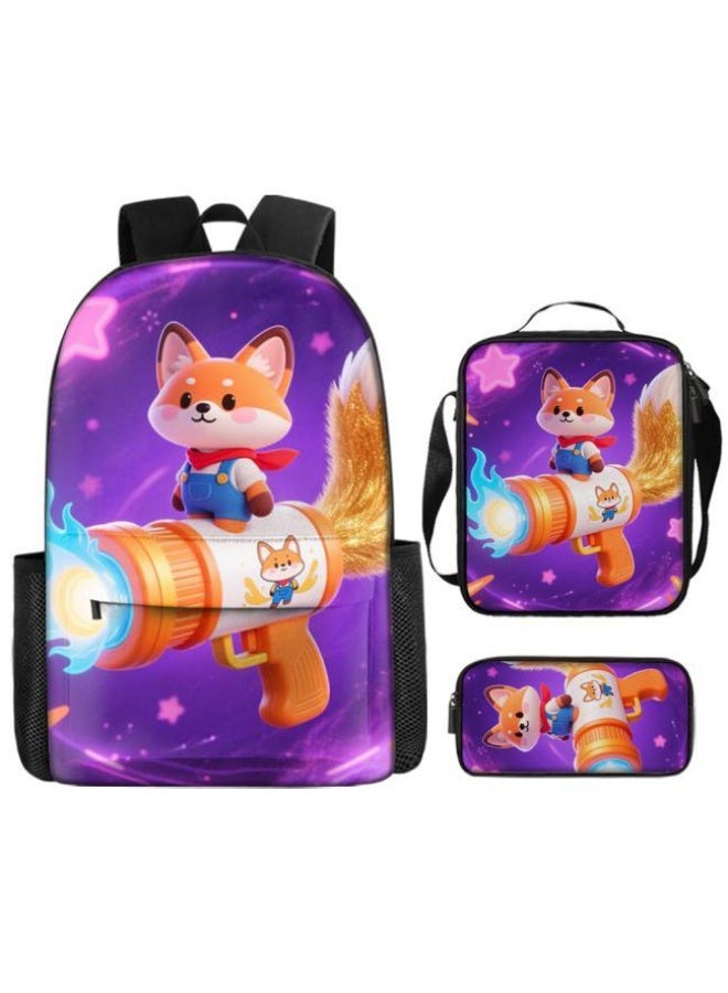 Bright Li Fire The trend is not the same! Cartoon bag three-piece set, to meet the wearing needs of students and teenagers (students, children, friends can be used for outings, mountain climbing, school, etc.) - 39 - Image 2