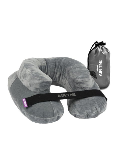 Cabeau Air TNE Evolution Inflatable Travel Neck Pillow Lightweight Inflatable Core Customized Fit Adjustable Clasp with Compact Carry Case for Comfort OnTheGo Slate Grey