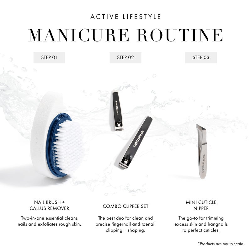 Tweezerman Exclusive Dual Surface Nail Brush & Callus Combo, Evening Blue - Image 3