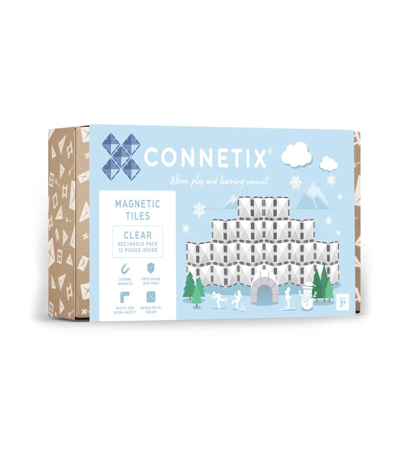 CONNETIX Magnetic Tiles Clear Rectangle Pack 12 Pieces - Image 2