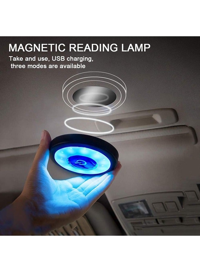 general Auto Car Ceiling Roof Light USB Rechargeable Car Interior RV Dome Map Trunk Lights Cargo Area Light Multi-Function Wall Light Lamps for Vehicle Camping Bedroom Cabinet (White Ice Blue) - Image 4